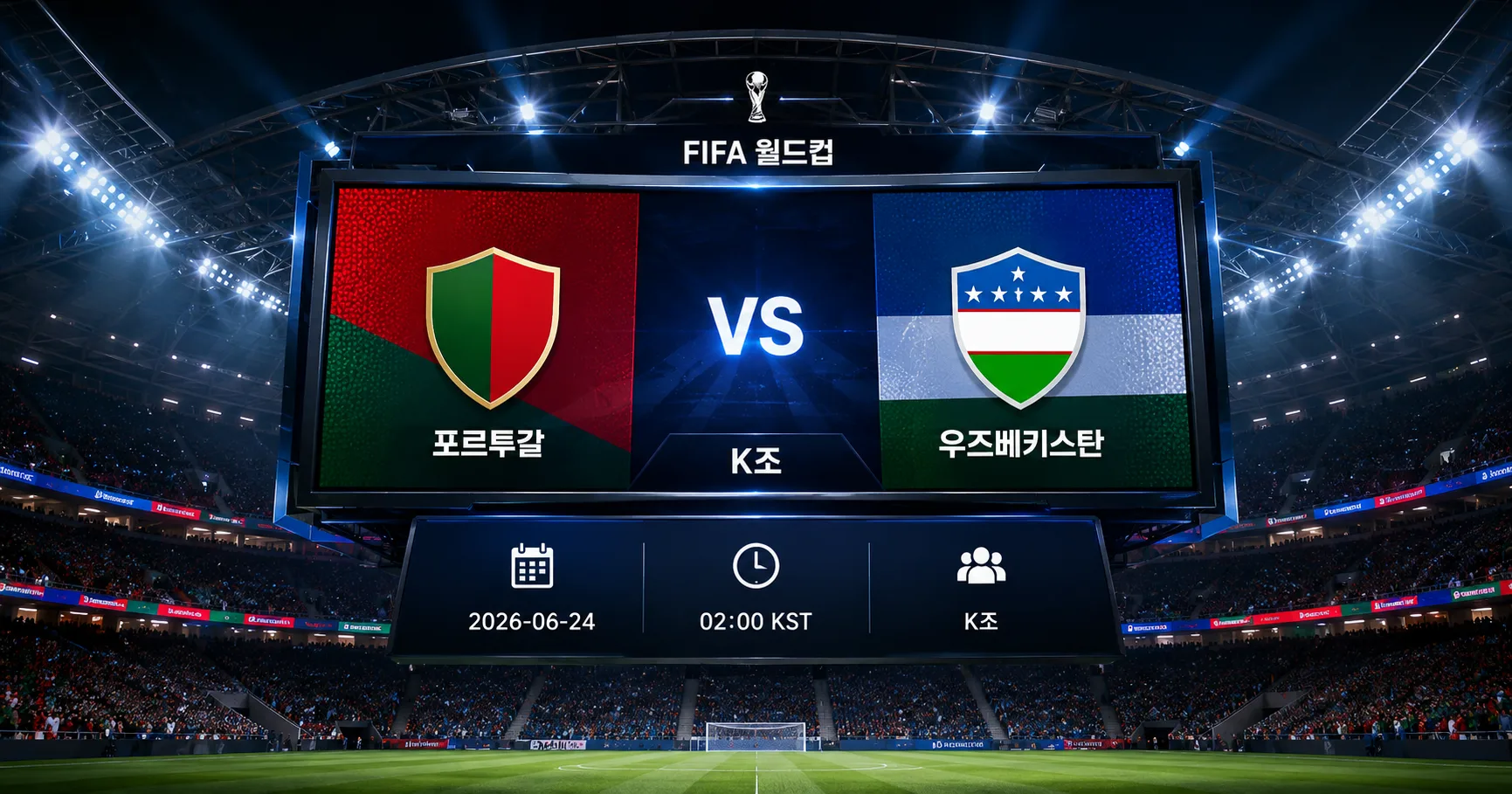 2026년 6월 24일 우즈베키스탄 vs 포르투갈 전력 차이와 득점 흐름 분석 경기 정보 이미지