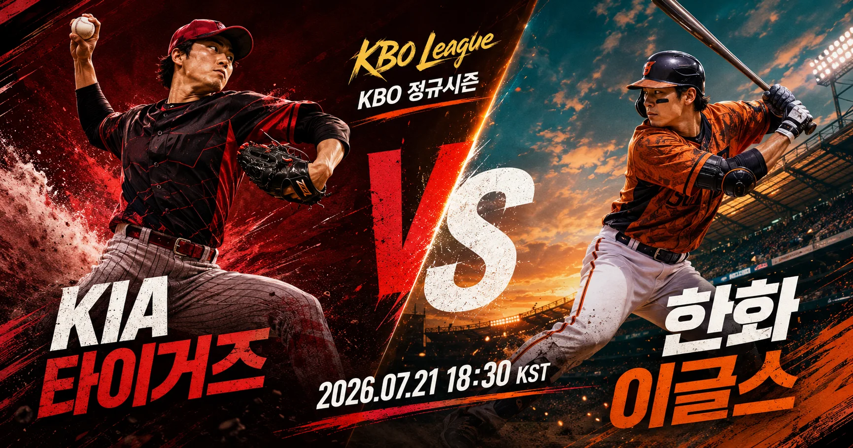 1-KIA 타이거즈 vs 한화 이글스 대각선선수대결