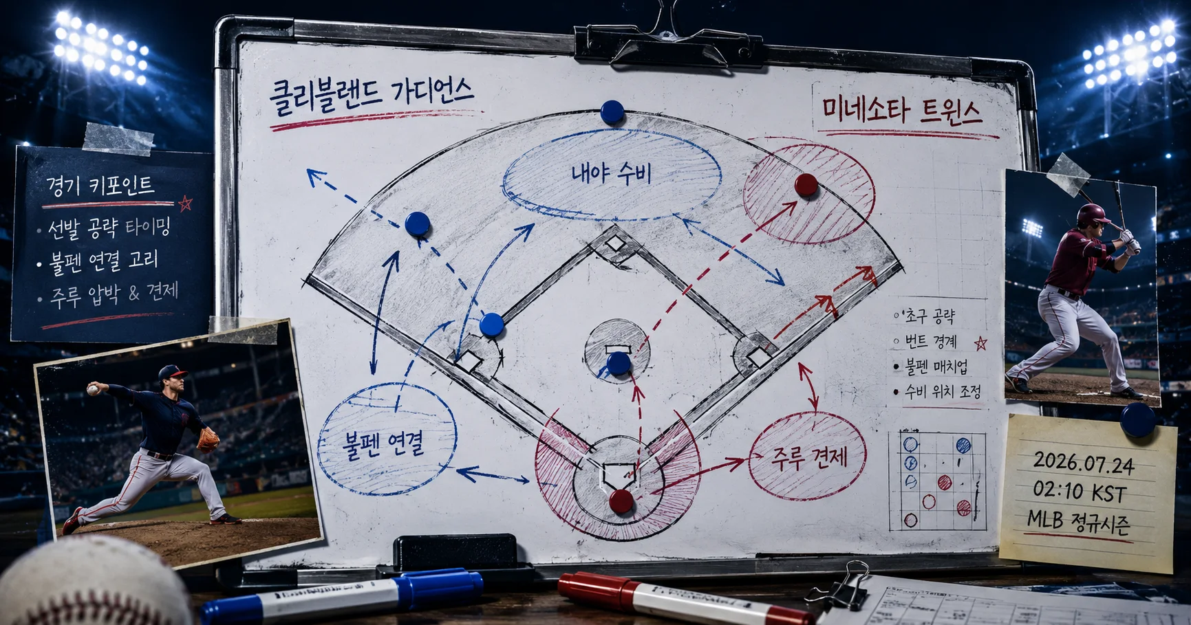 2-Minnesota Twins vs Cleveland Guardians 전술화이트보드