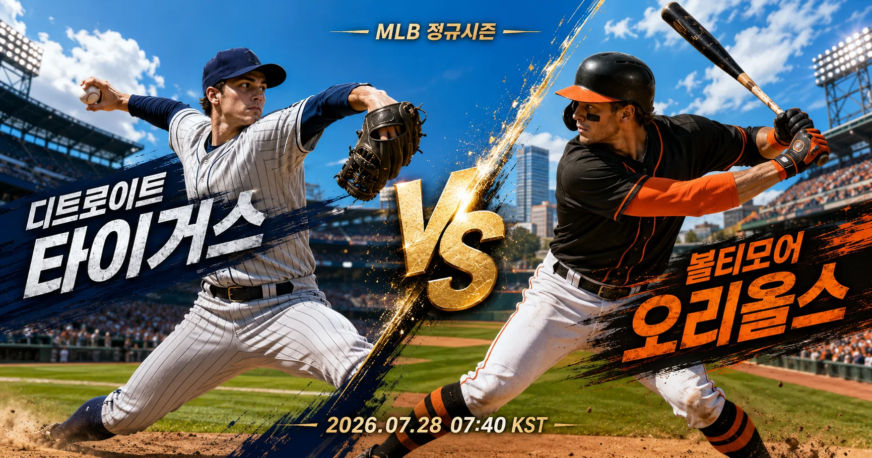 1-Baltimore Orioles vs Detroit Tigers 대각선선수대결