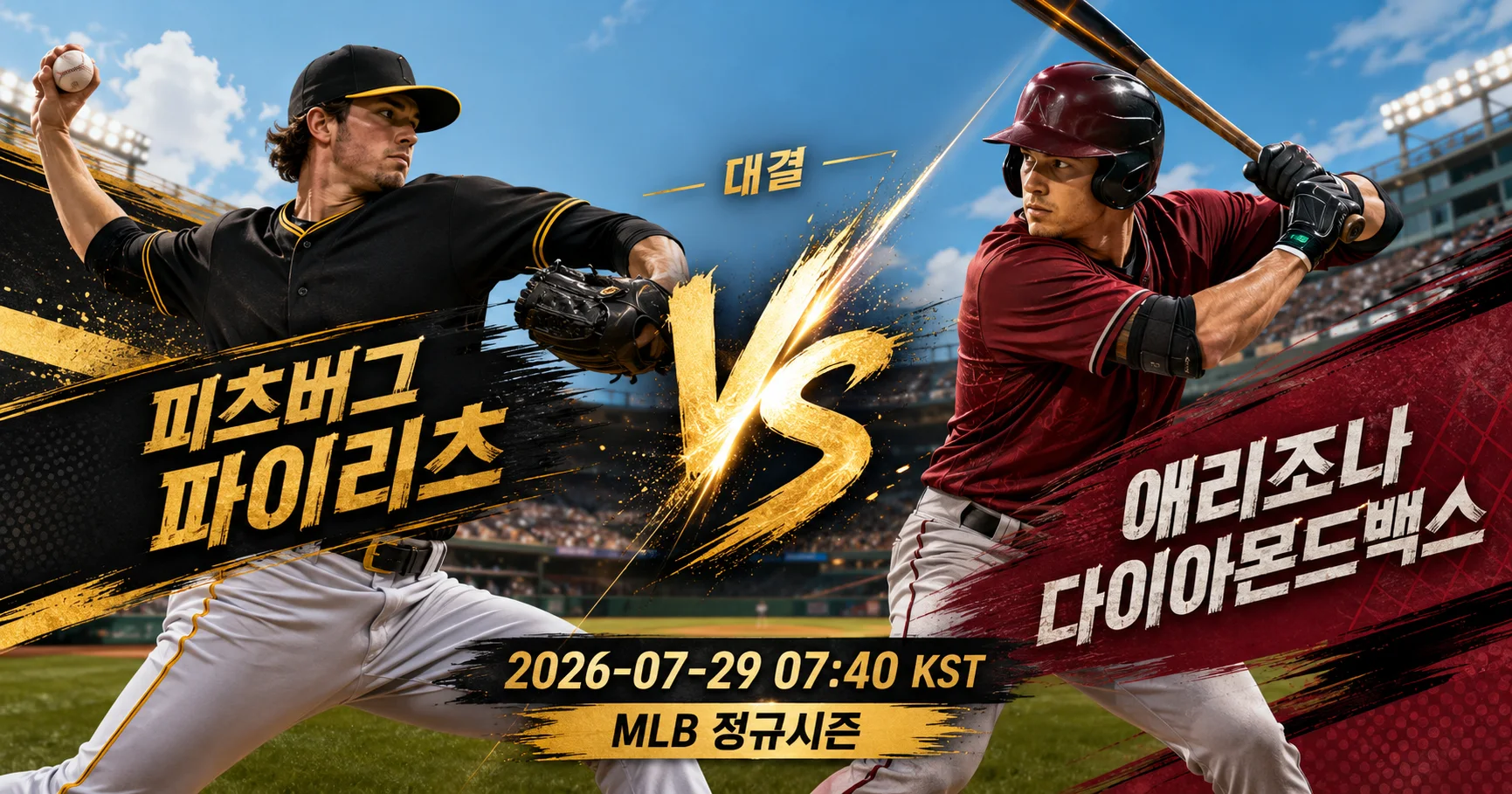 1-Arizona Diamondbacks vs Pittsburgh Pirates 대각선선수대결