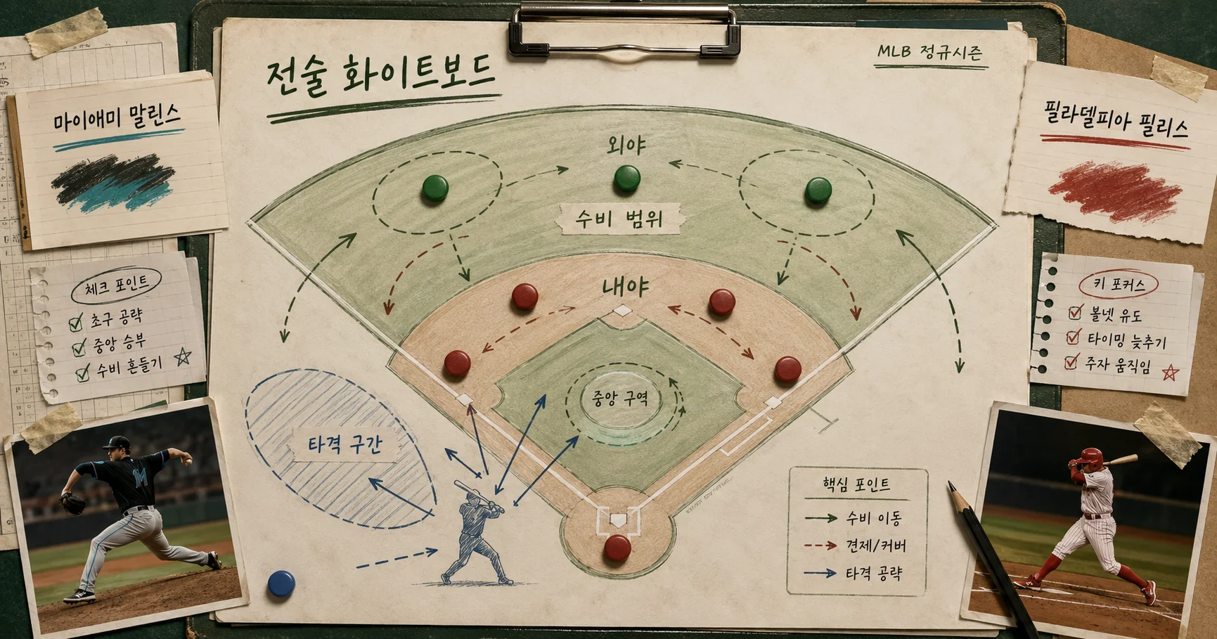 2-Philadelphia Phillies vs Miami Marlins 전술화이트보드