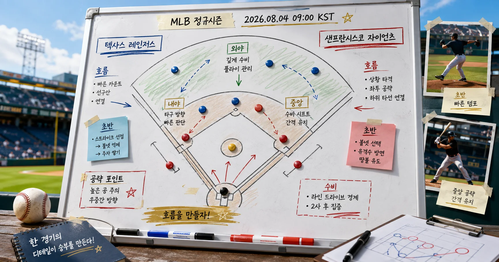2-San Francisco Giants vs Texas Rangers 전술화이트보드