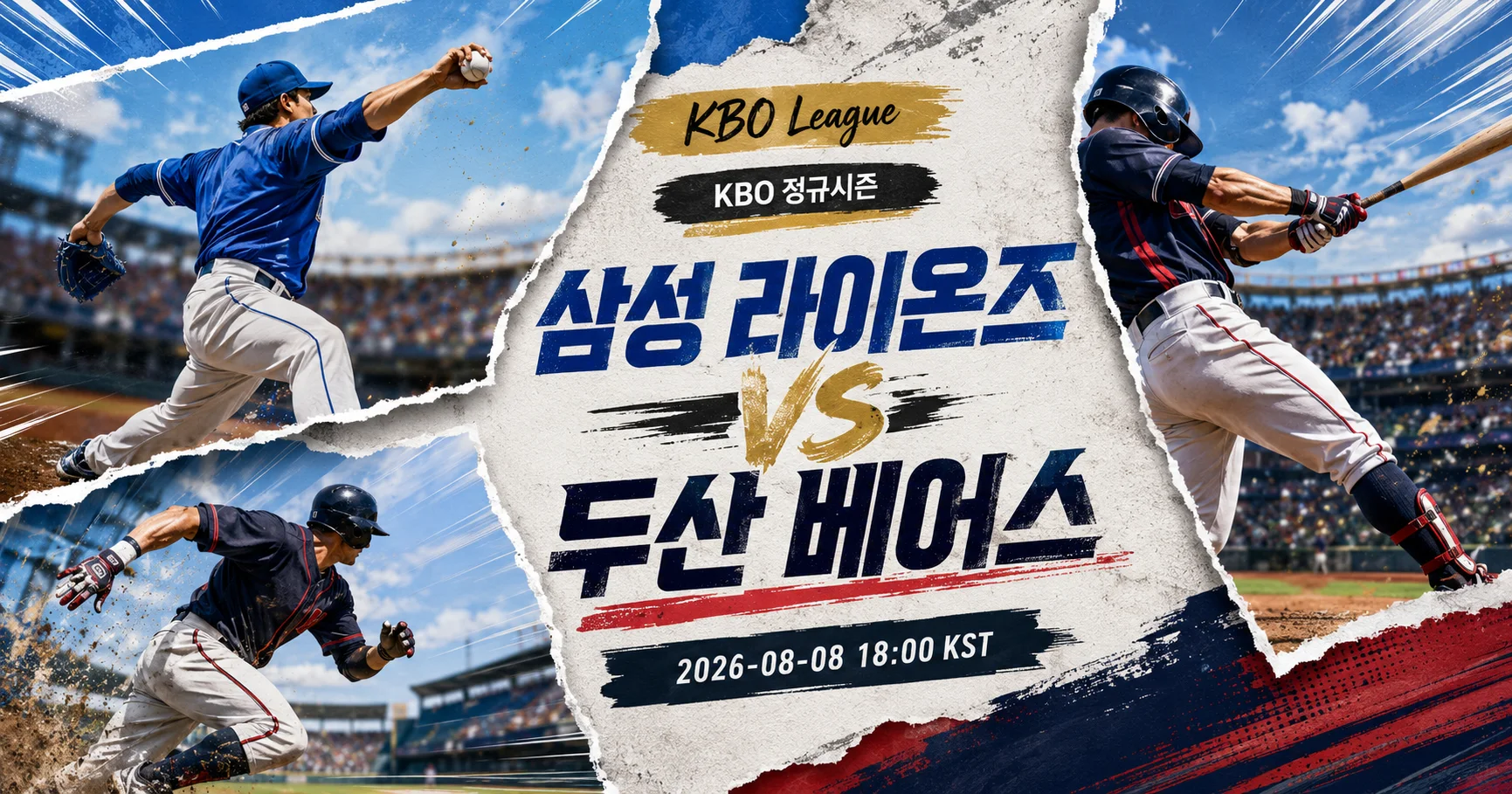 1-삼성 라이온즈 vs 두산 베어스 액션콜라주