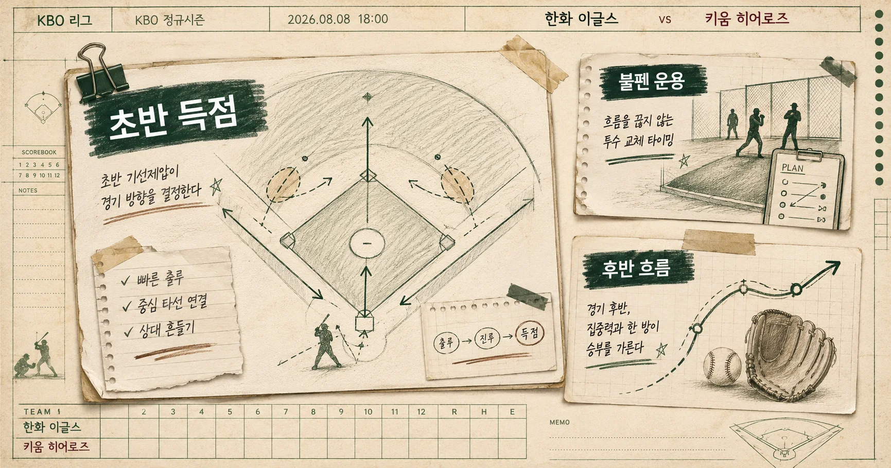 2-한화 이글스 vs 키움 히어로즈 핵심변수카드