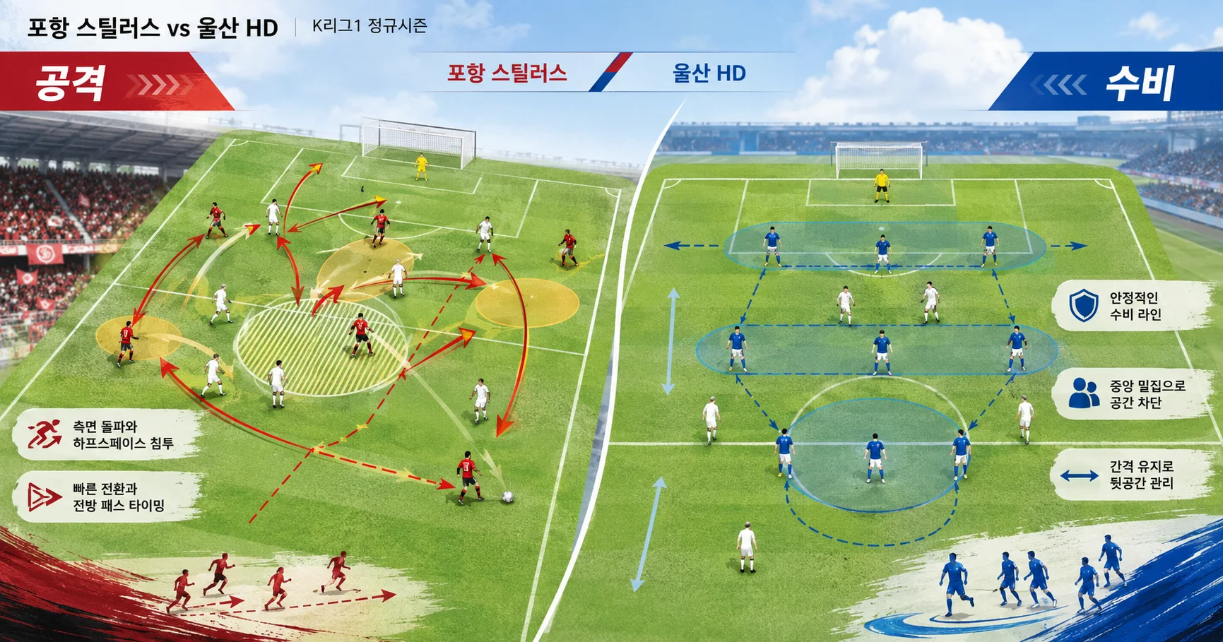 2-울산 HD vs 포항 스틸러스 공격수비분할분석