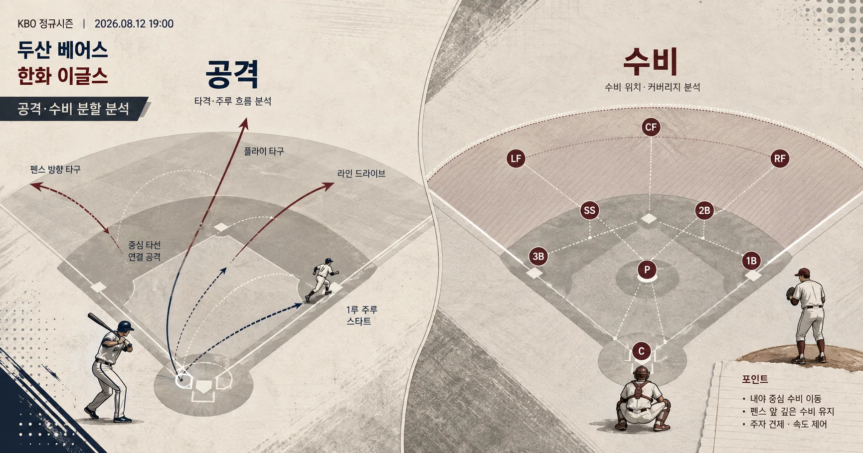 2-두산 베어스 vs 한화 이글스 공격수비분할분석