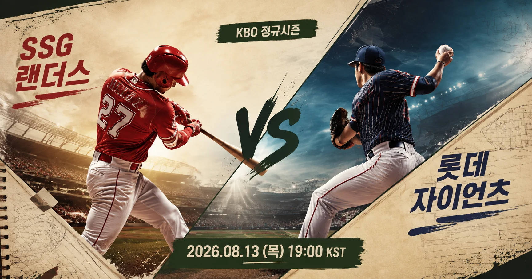 1-SSG 랜더스 vs 롯데 자이언츠 대각선선수대결