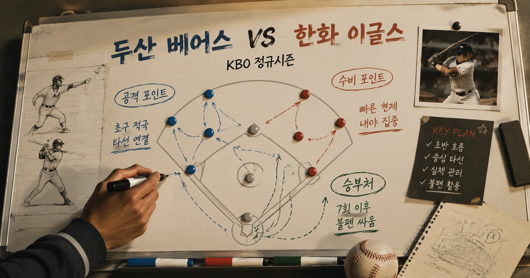 2-두산 베어스 vs 한화 이글스 전술화이트보드