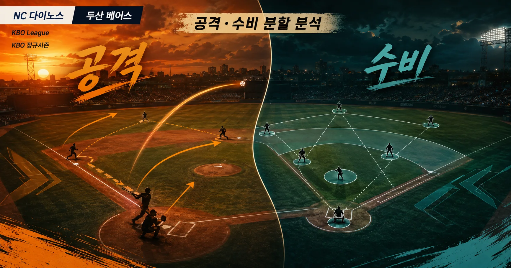2-NC 다이노스 vs 두산 베어스 공격수비분할분석