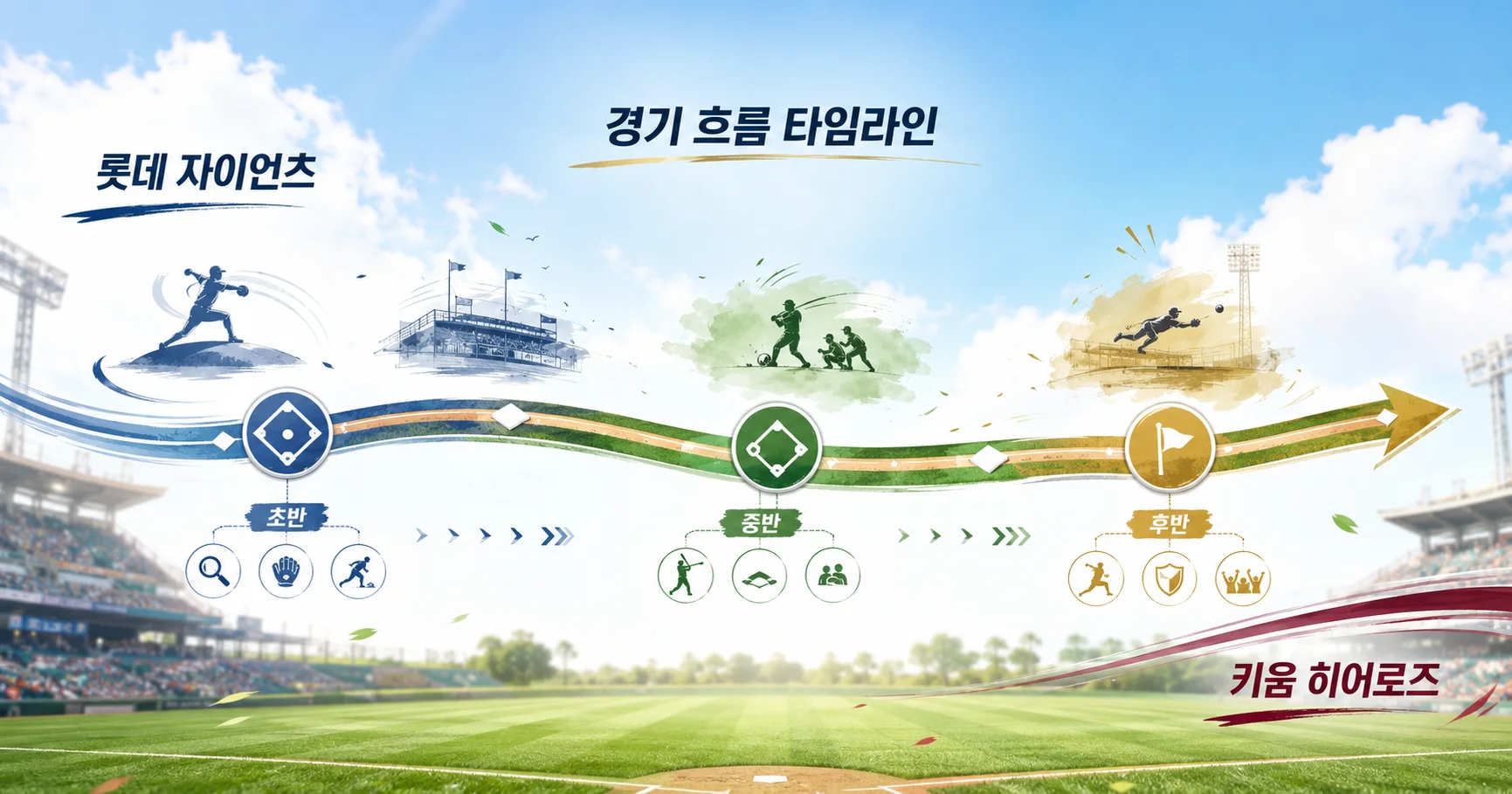 2-롯데 자이언츠 vs 키움 히어로즈 경기흐름타임라인