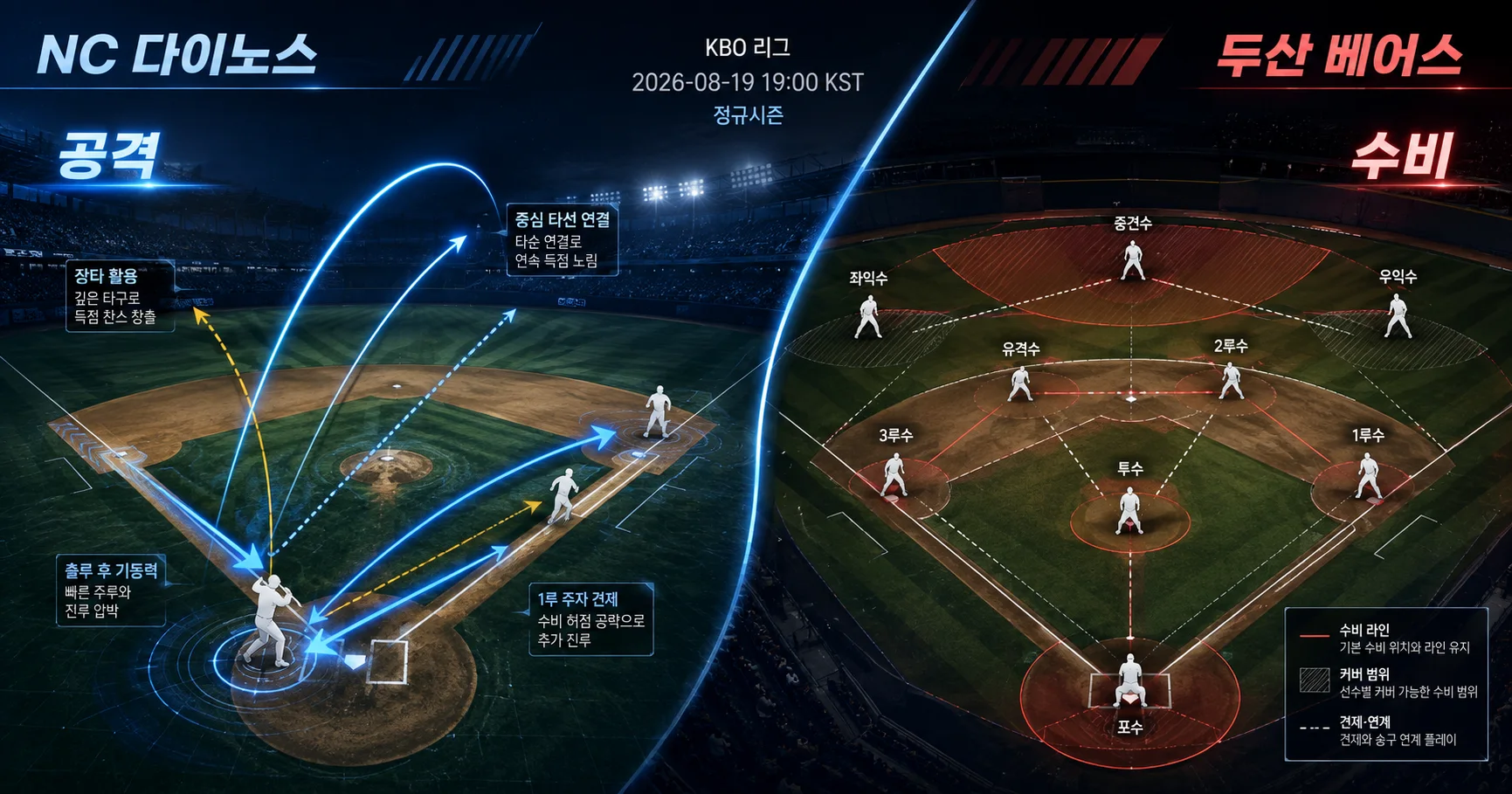 2-NC 다이노스 vs 두산 베어스 공격수비분할분석
