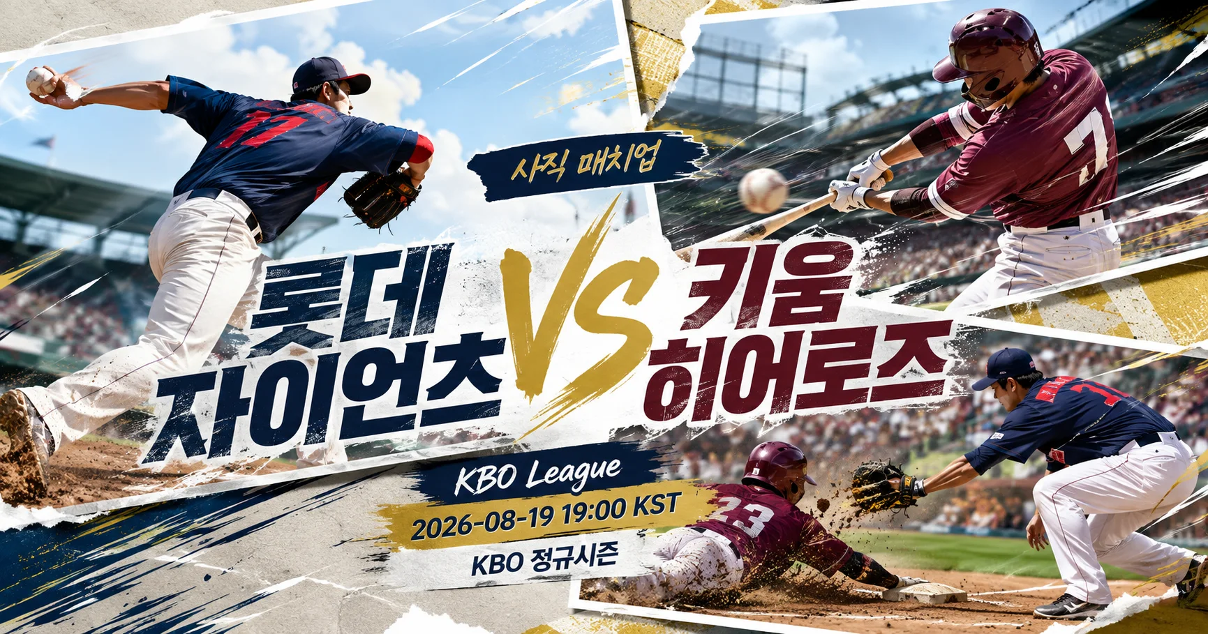 1-롯데 자이언츠 vs 키움 히어로즈 액션콜라주