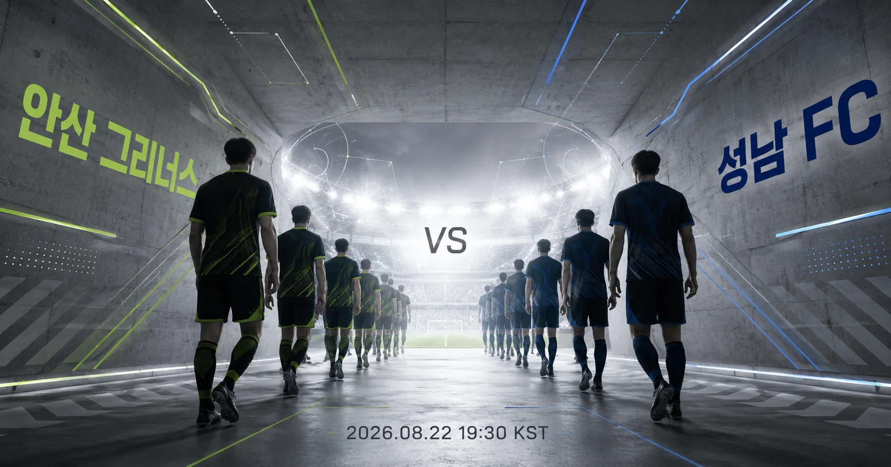 1-성남 FC vs 안산 그리너스 터널입장매치업