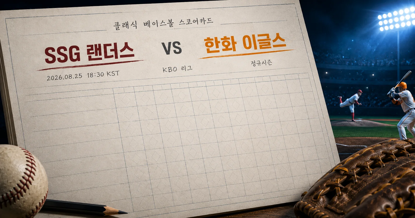 1-SSG 랜더스 vs 한화 이글스 베이스볼스코어카드