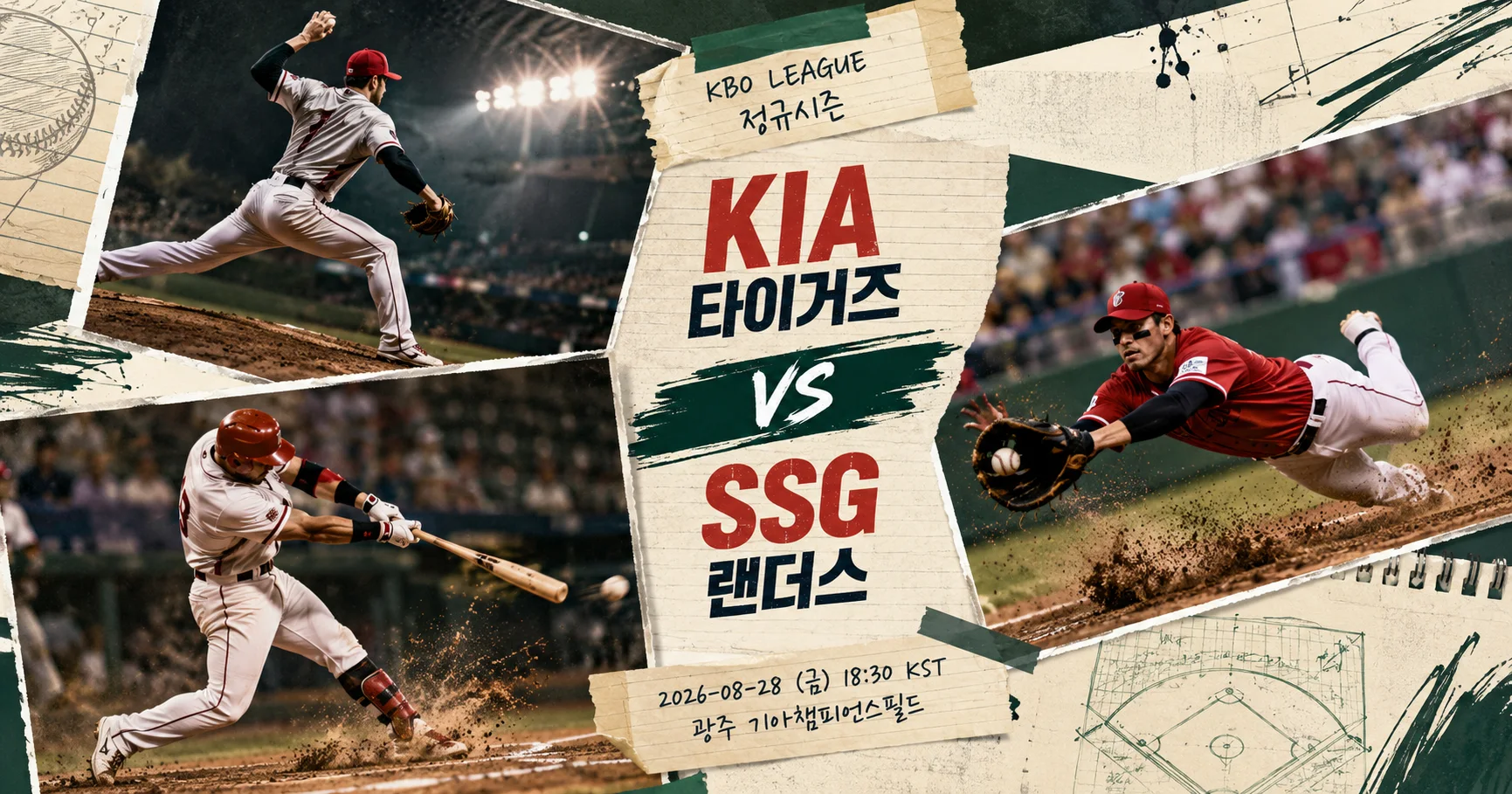1-KIA 타이거즈 vs SSG 랜더스 액션콜라주