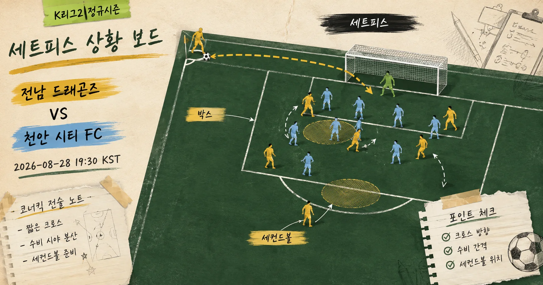 2-천안 시티 FC vs 전남 드래곤즈 세트피스보드