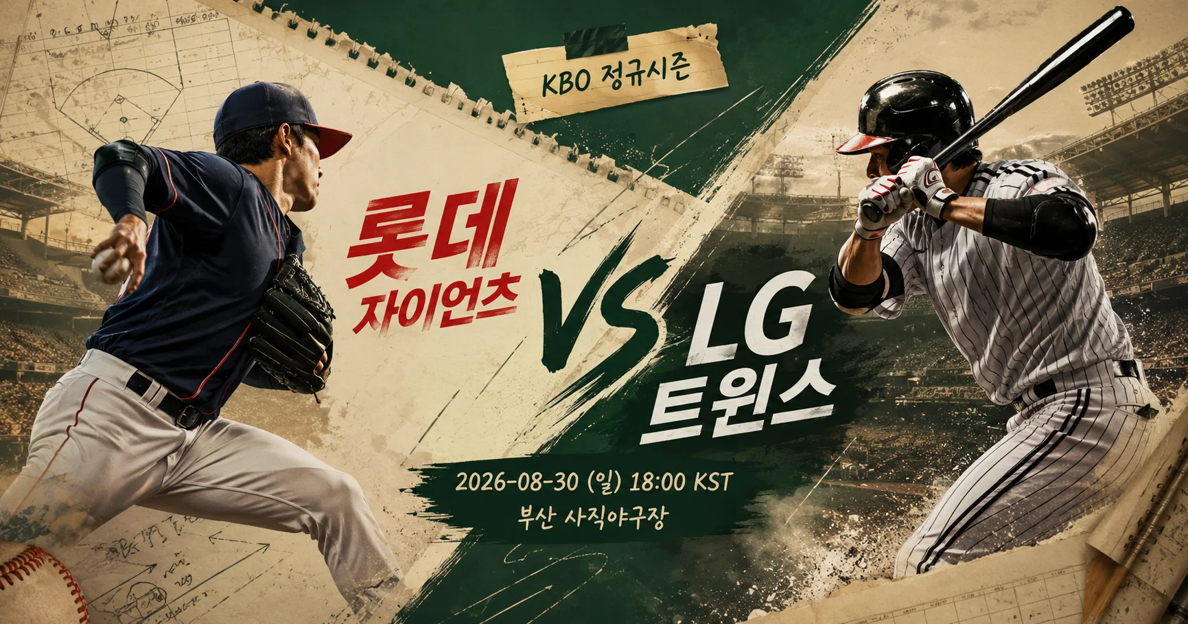 1-롯데 자이언츠 vs LG 트윈스 대각선선수대결