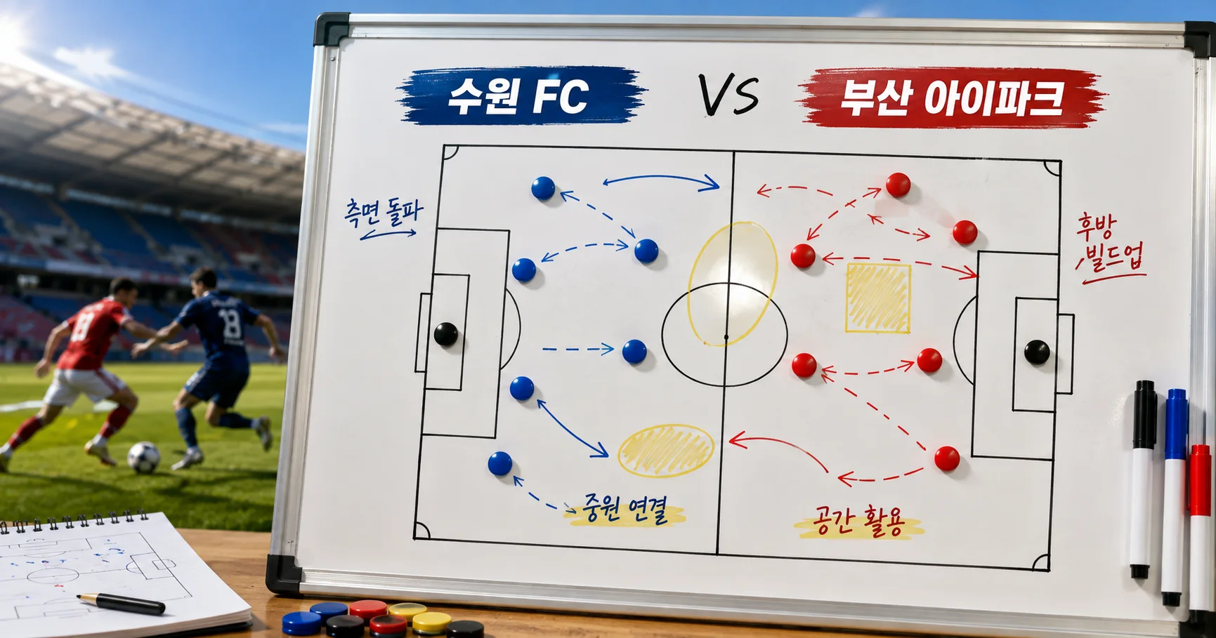 2-부산 아이파크 vs 수원 FC 전술화이트보드