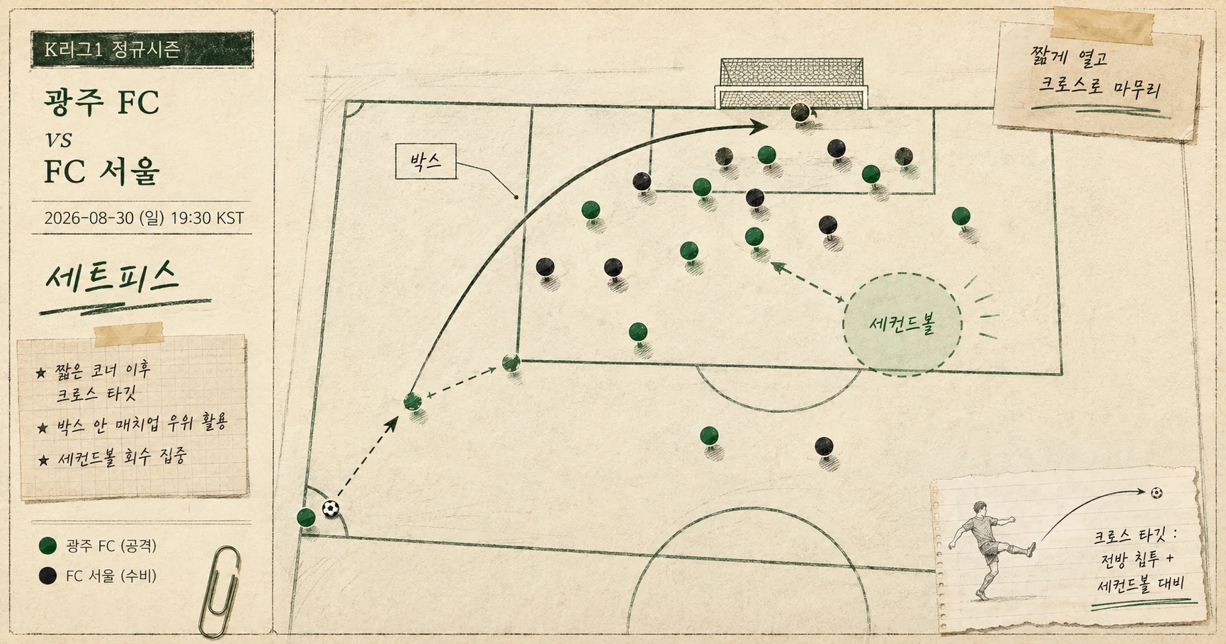 2-FC 서울 vs 광주 FC 세트피스보드