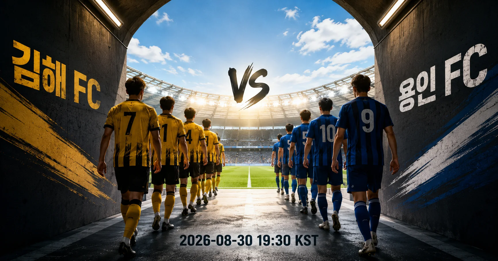 1-용인 FC vs 김해 FC 터널입장매치업