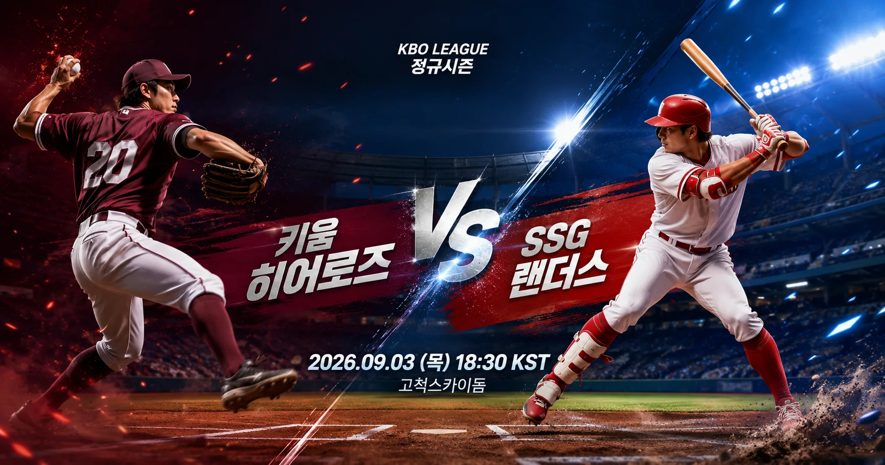 1-키움 히어로즈 vs SSG 랜더스 대각선선수대결