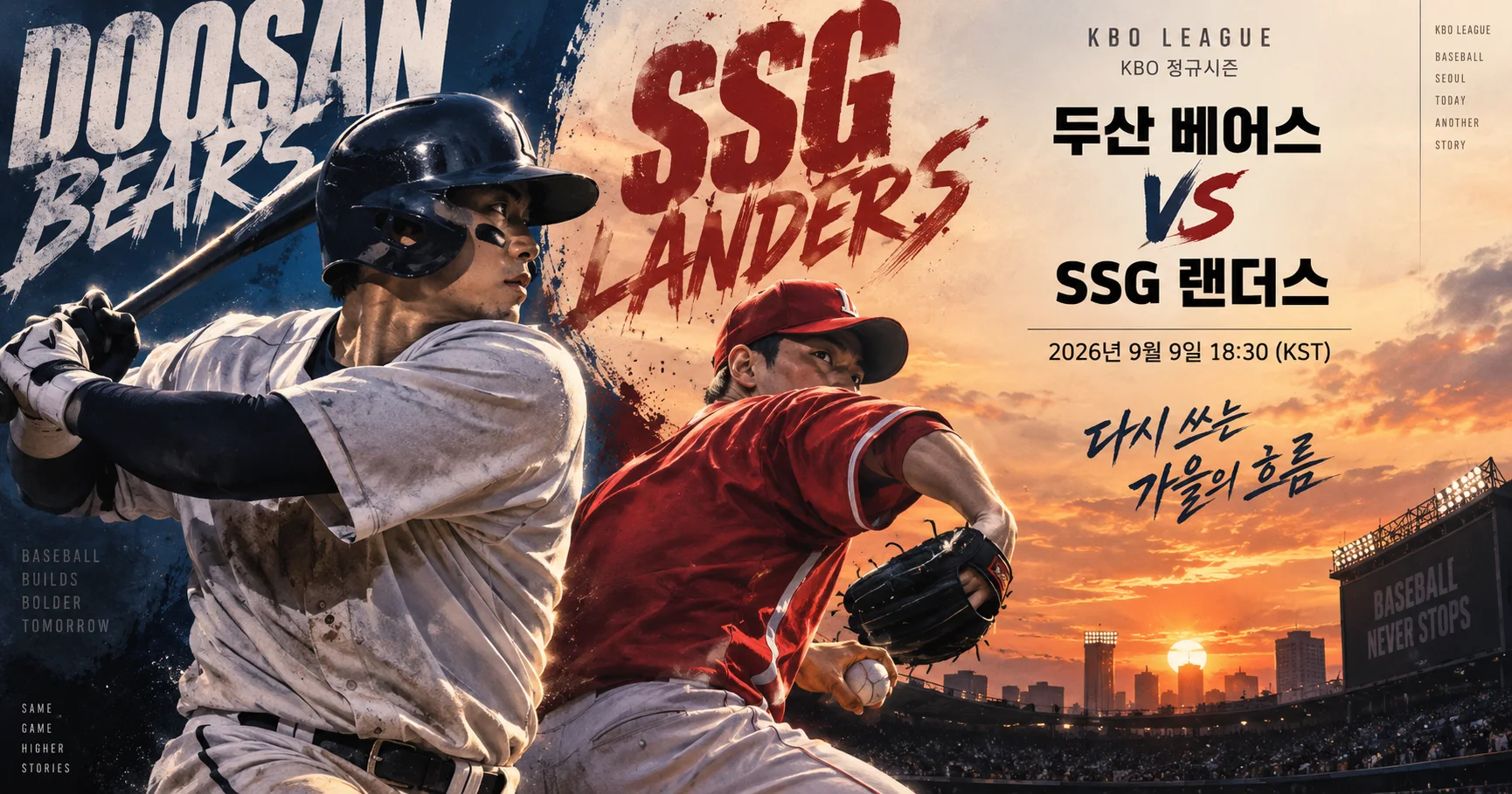 1-두산 베어스 vs SSG 랜더스 스포츠매거진커버