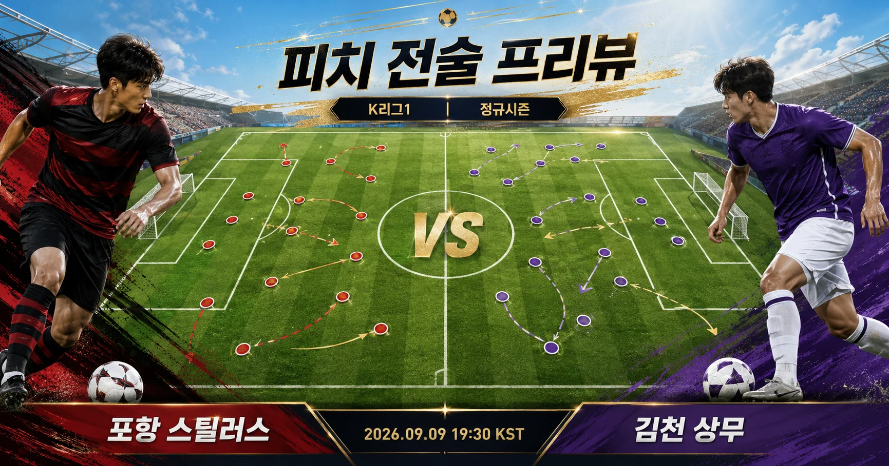 1-김천 상무 vs 포항 스틸러스 피치전술프리뷰