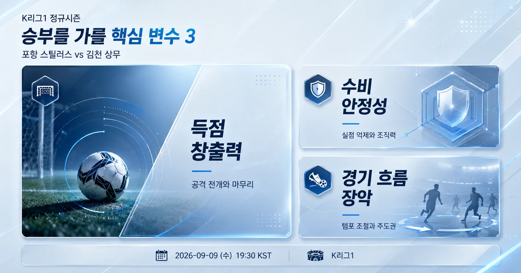 2-김천 상무 vs 포항 스틸러스 핵심변수카드