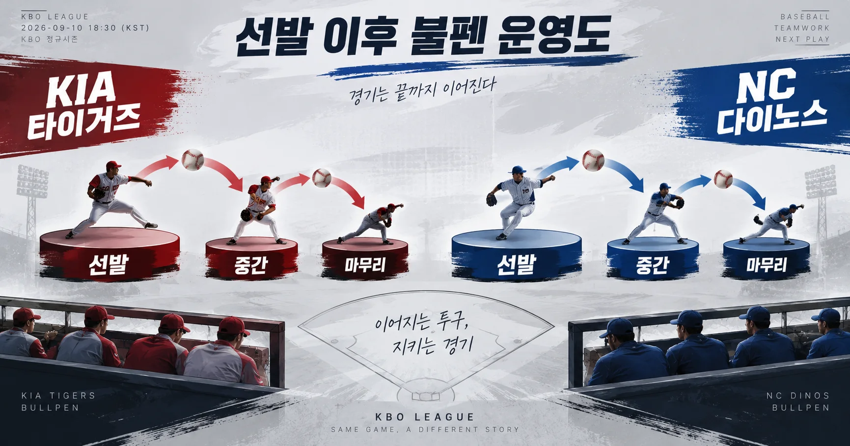 2-KIA 타이거즈 vs NC 다이노스 불펜운영도