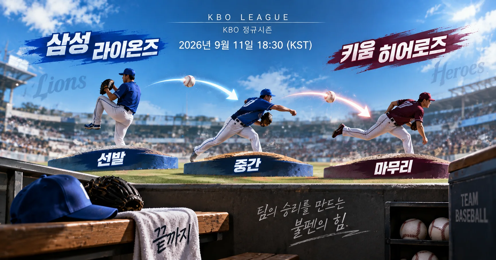 2-삼성 라이온즈 vs 키움 히어로즈 불펜운영도