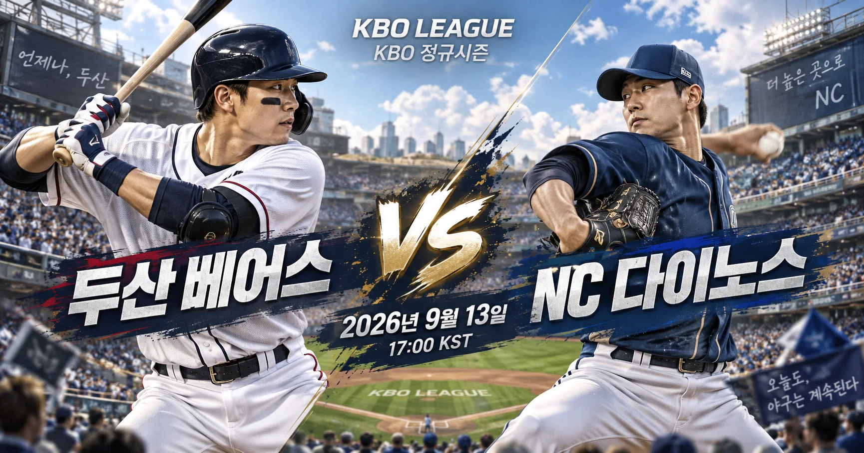 1-두산 베어스 vs NC 다이노스 대각선선수대결