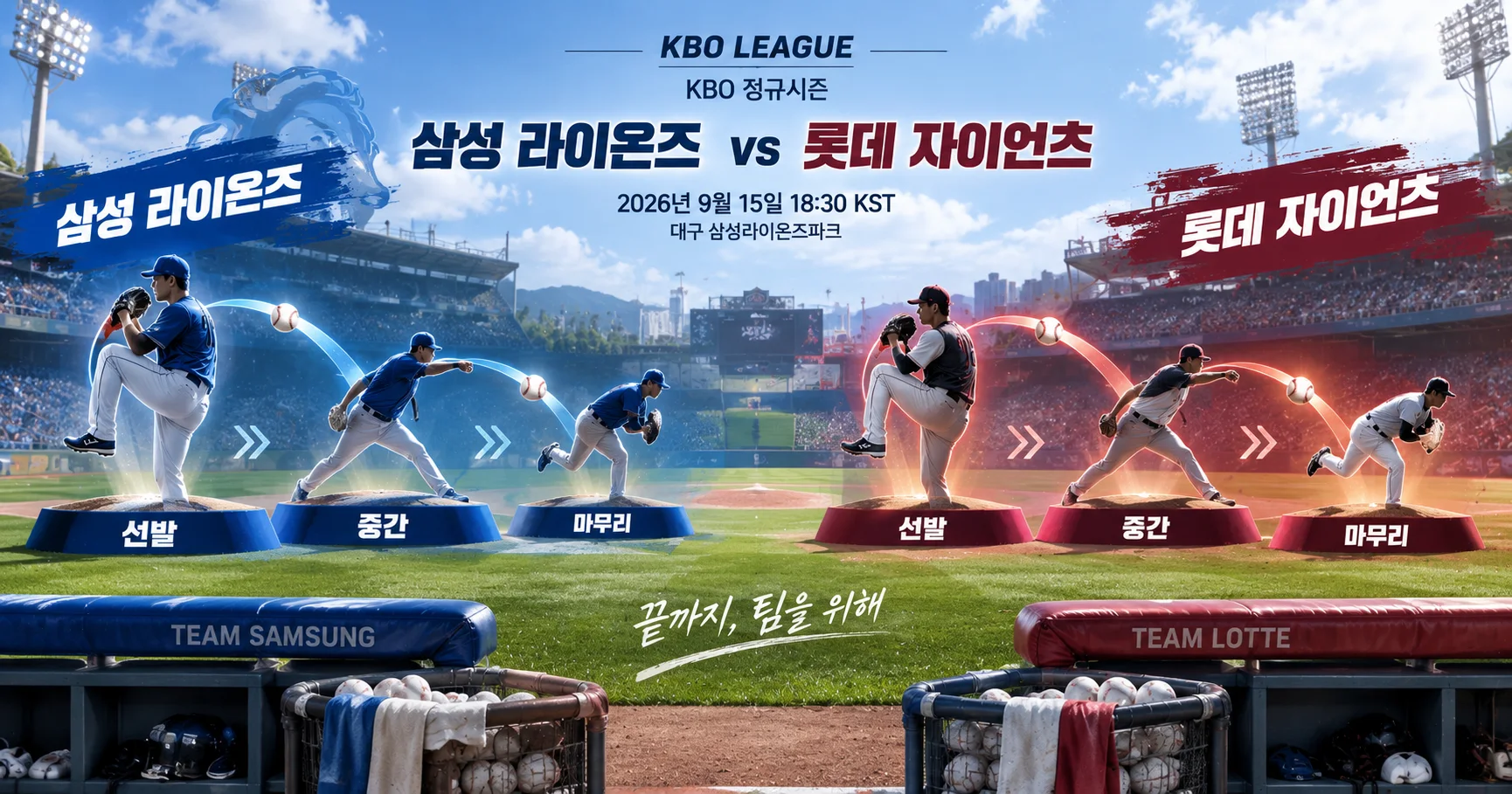 2-삼성 라이온즈 vs 롯데 자이언츠 불펜운영도