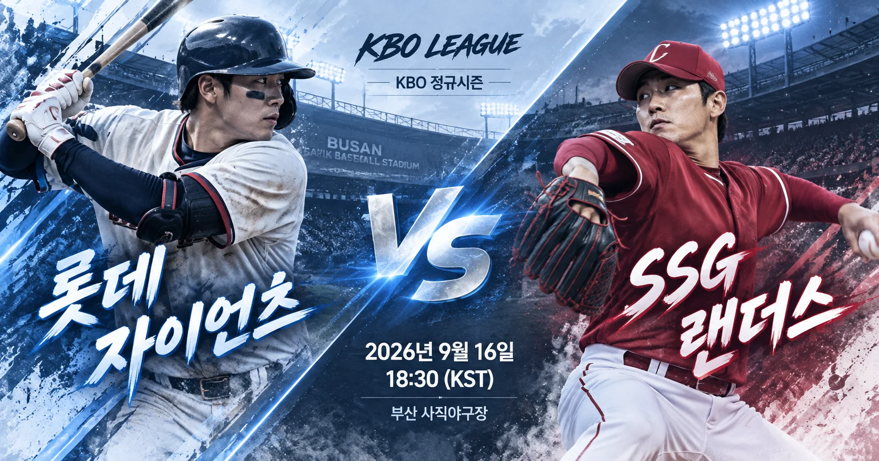 1-롯데 자이언츠 vs SSG 랜더스 대각선선수대결