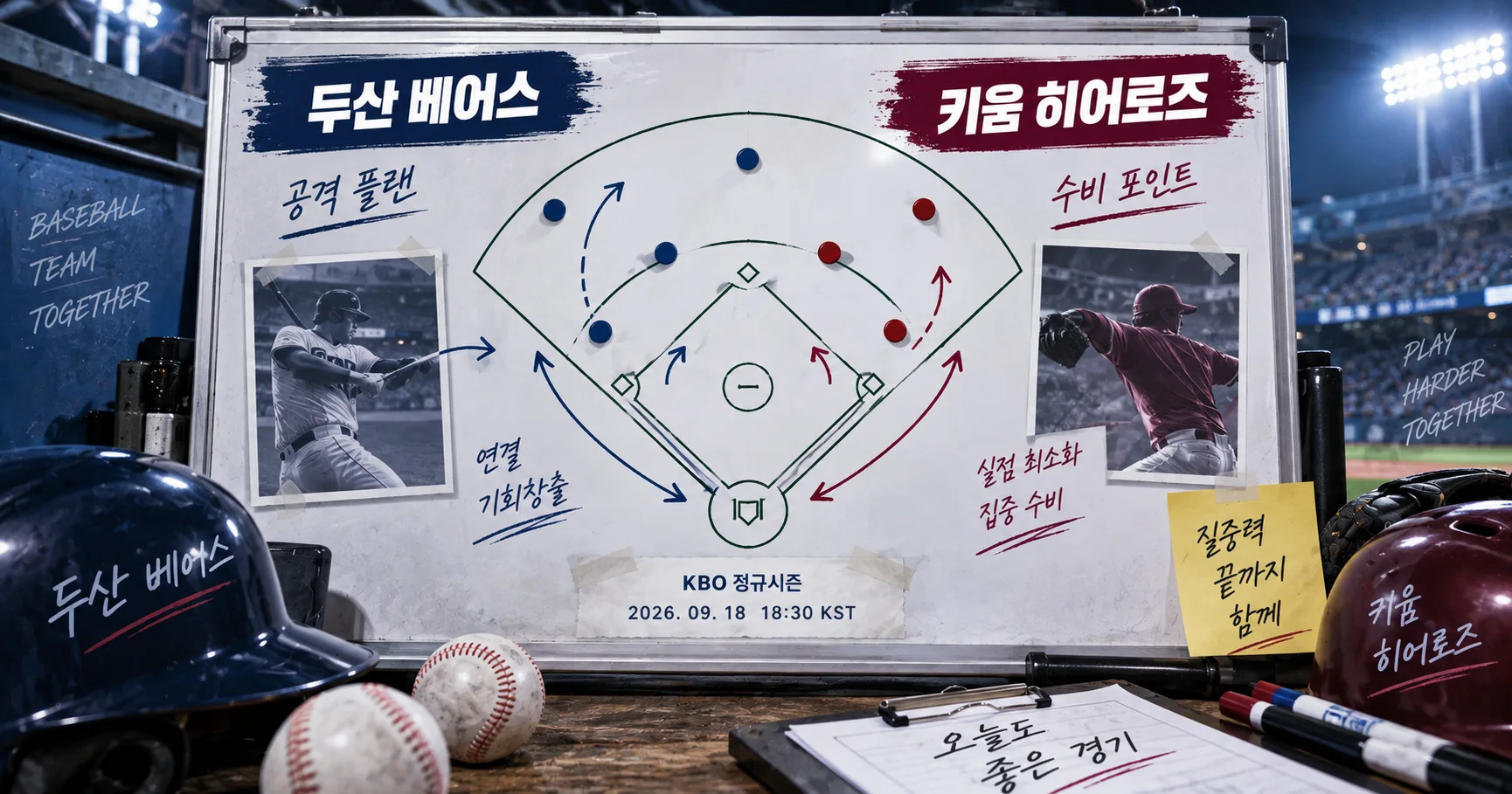 2-두산 베어스 vs 키움 히어로즈 전술화이트보드