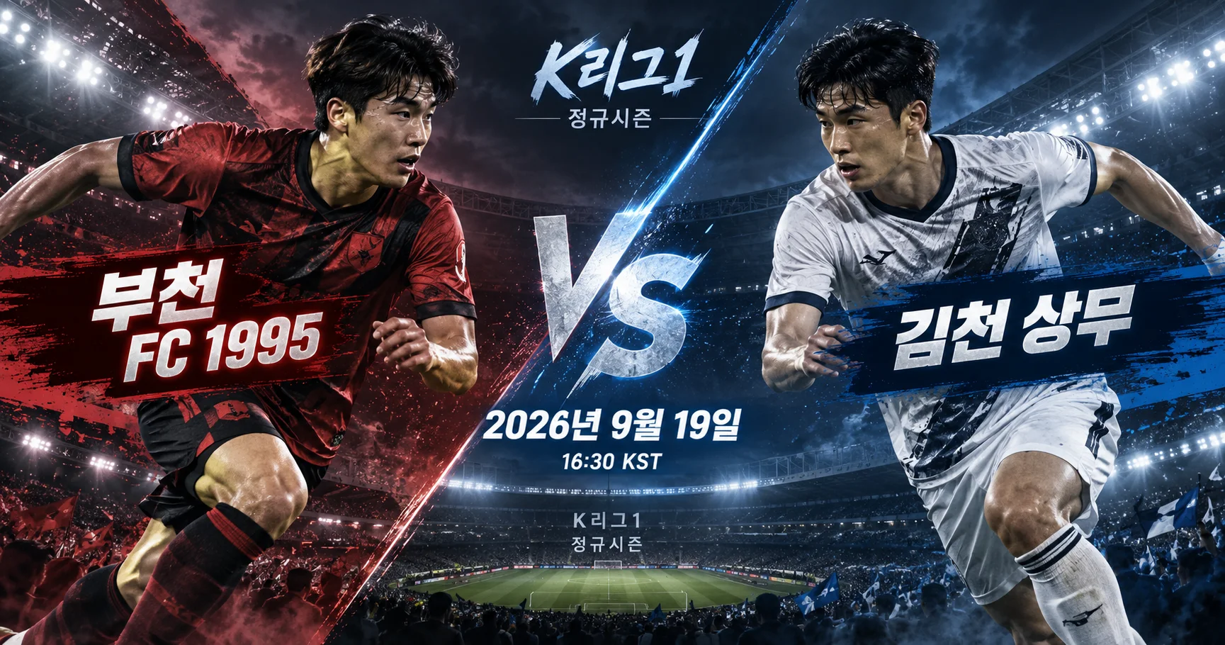 1-김천 상무 vs 부천 FC 1995 대각선선수대결