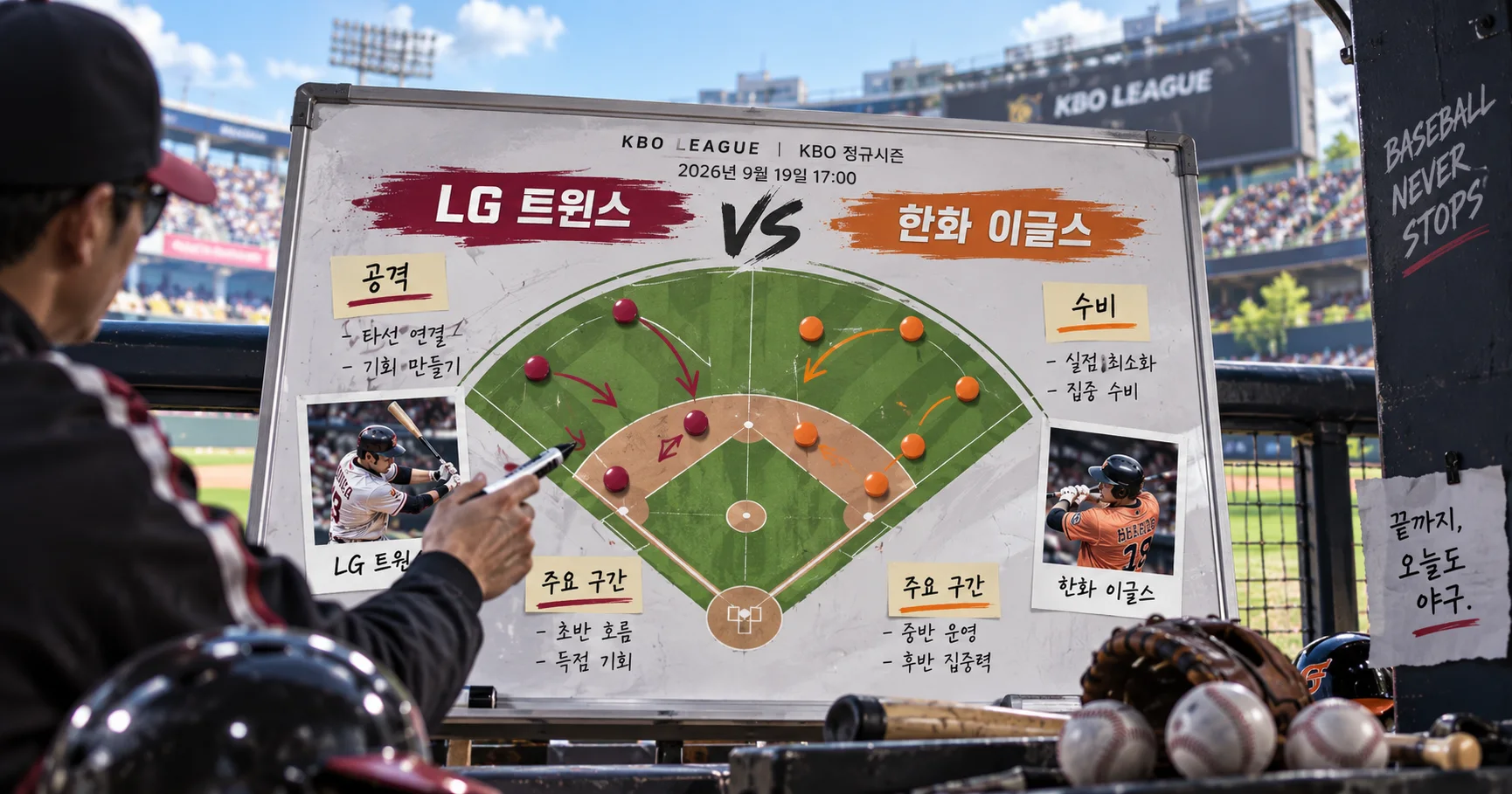 2-LG 트윈스 vs 한화 이글스 전술화이트보드