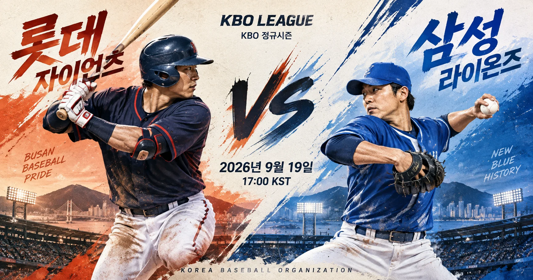 1-롯데 자이언츠 vs 삼성 라이온즈 대각선선수대결