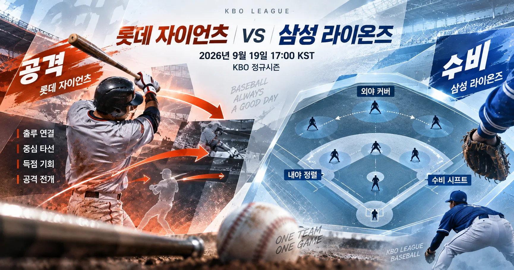 2-롯데 자이언츠 vs 삼성 라이온즈 공격수비분할분석