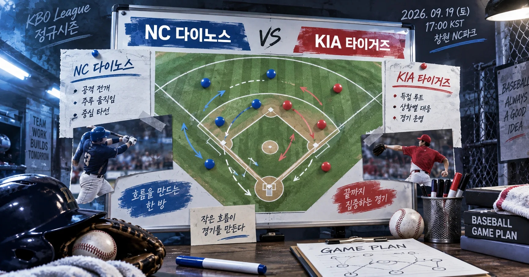 2-NC 다이노스 vs KIA 타이거즈 전술화이트보드