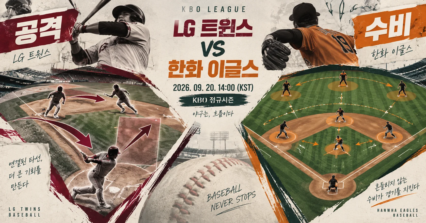 2-LG 트윈스 vs 한화 이글스 공격수비분할분석