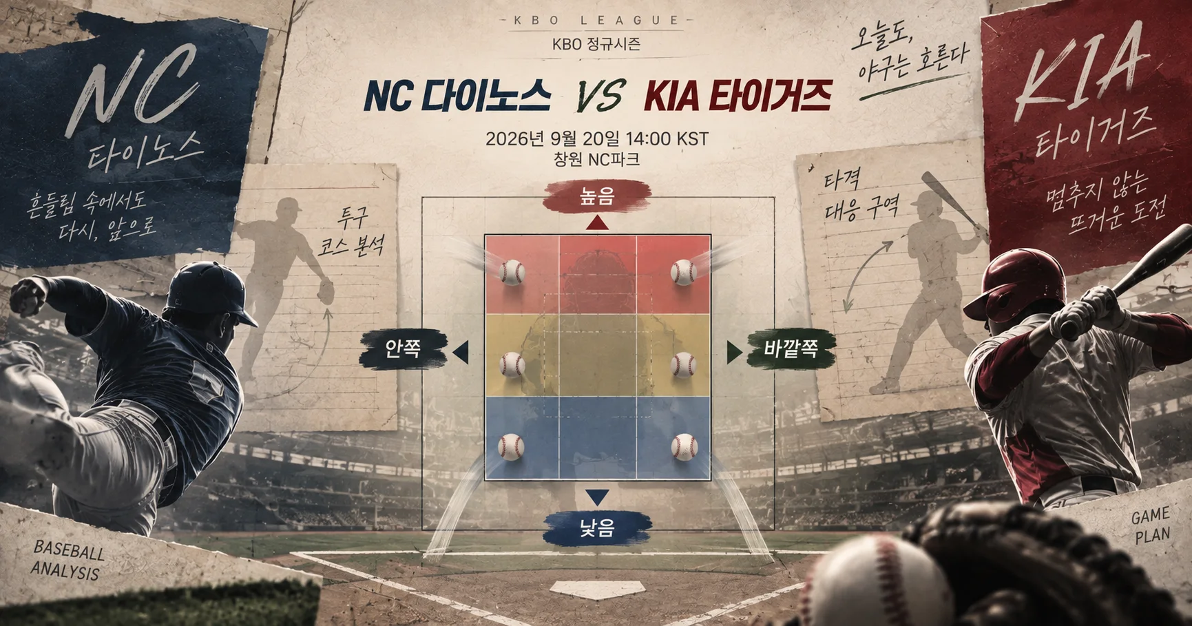 2-NC 다이노스 vs KIA 타이거즈 투구존맵