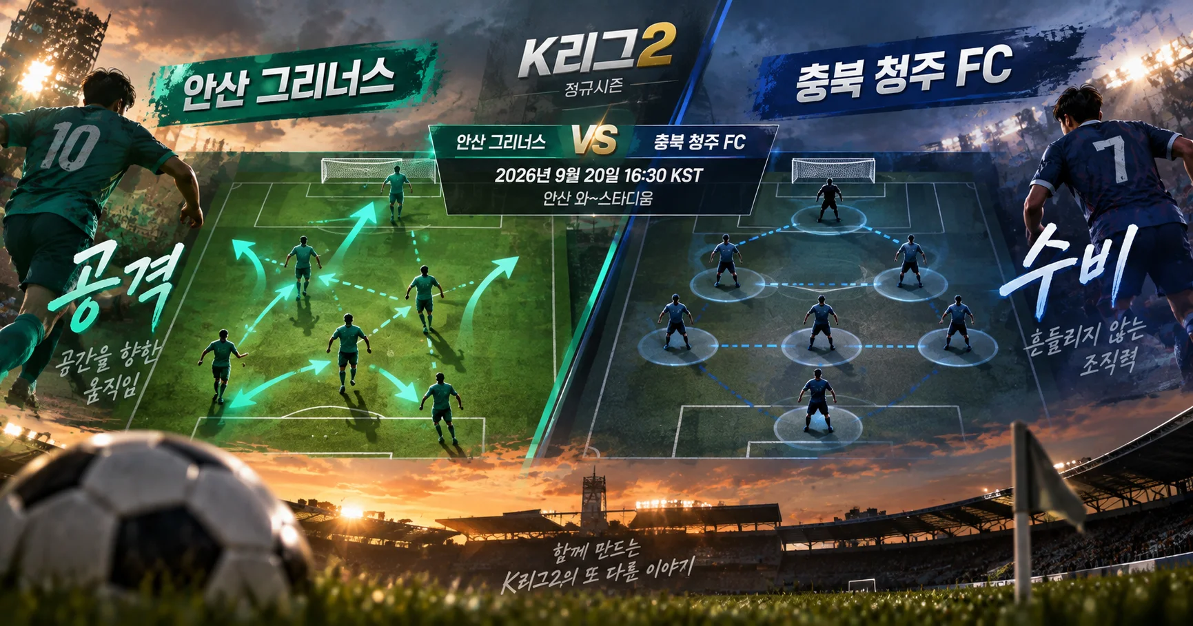 2-충북 청주 FC vs 안산 그리너스 공격수비분할분석