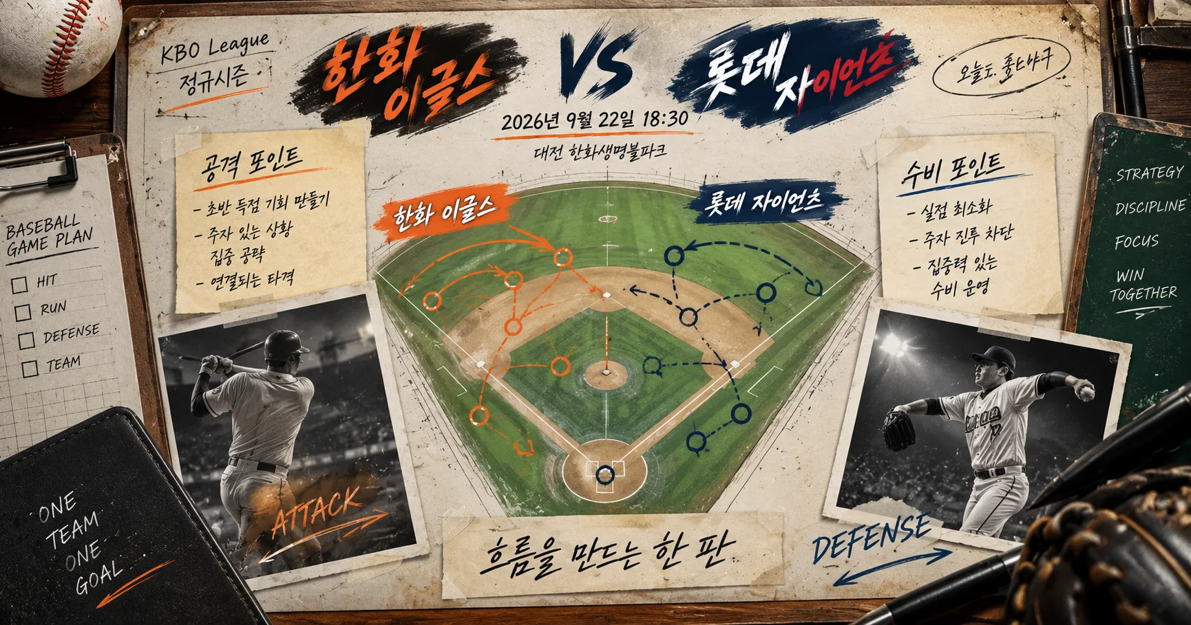 2-한화 이글스 vs 롯데 자이언츠 전술화이트보드