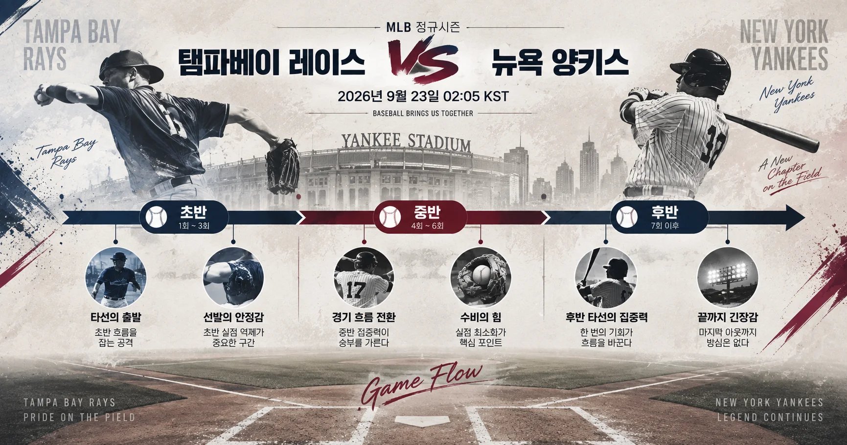 2-Tampa Bay Rays vs New York Yankees 경기흐름타임라인