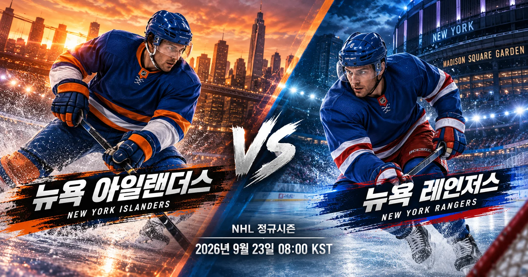1-New York Islanders vs New York Rangers 대각선선수대결