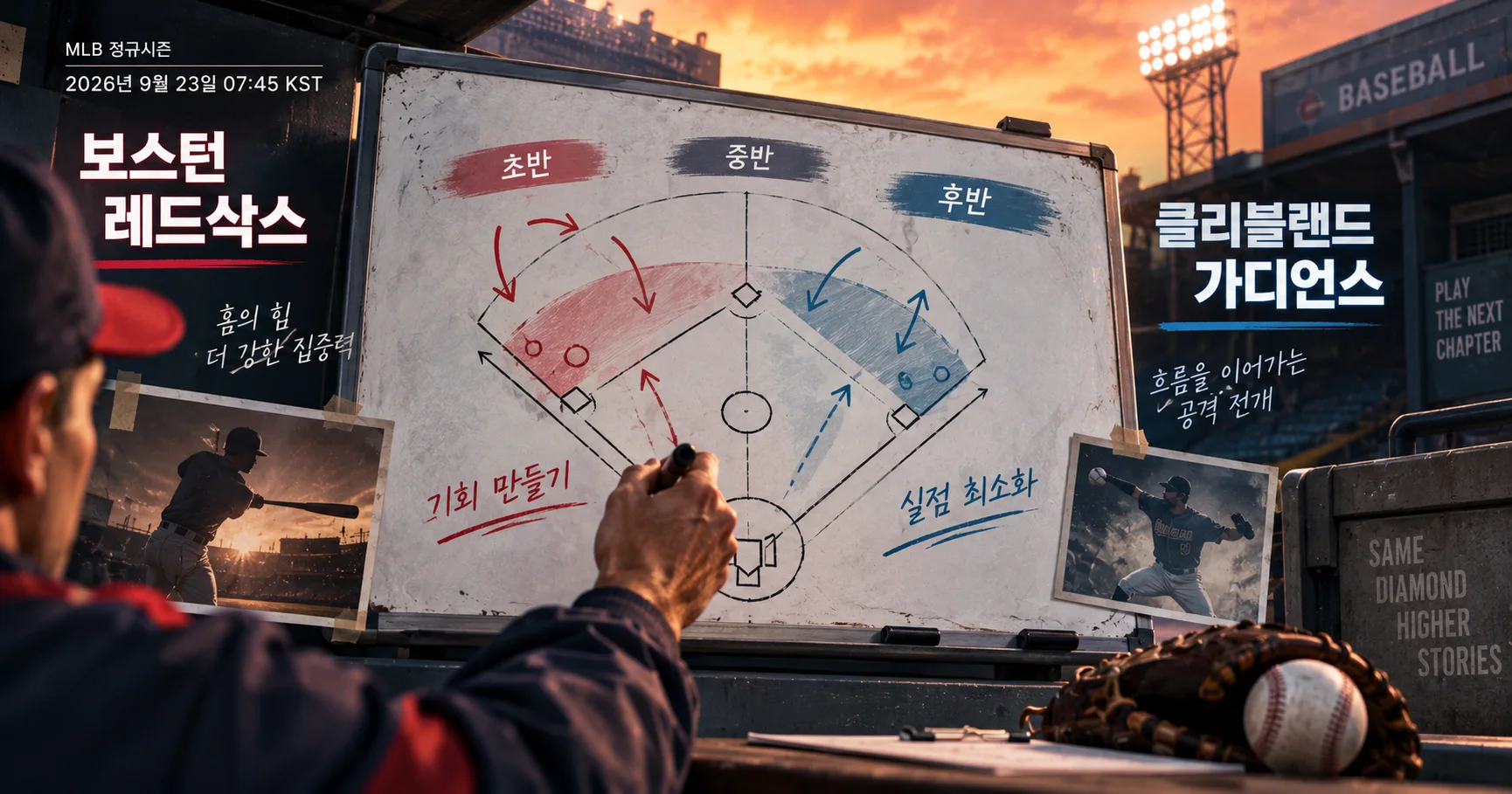 2-Cleveland Guardians vs Boston Red Sox 전술화이트보드