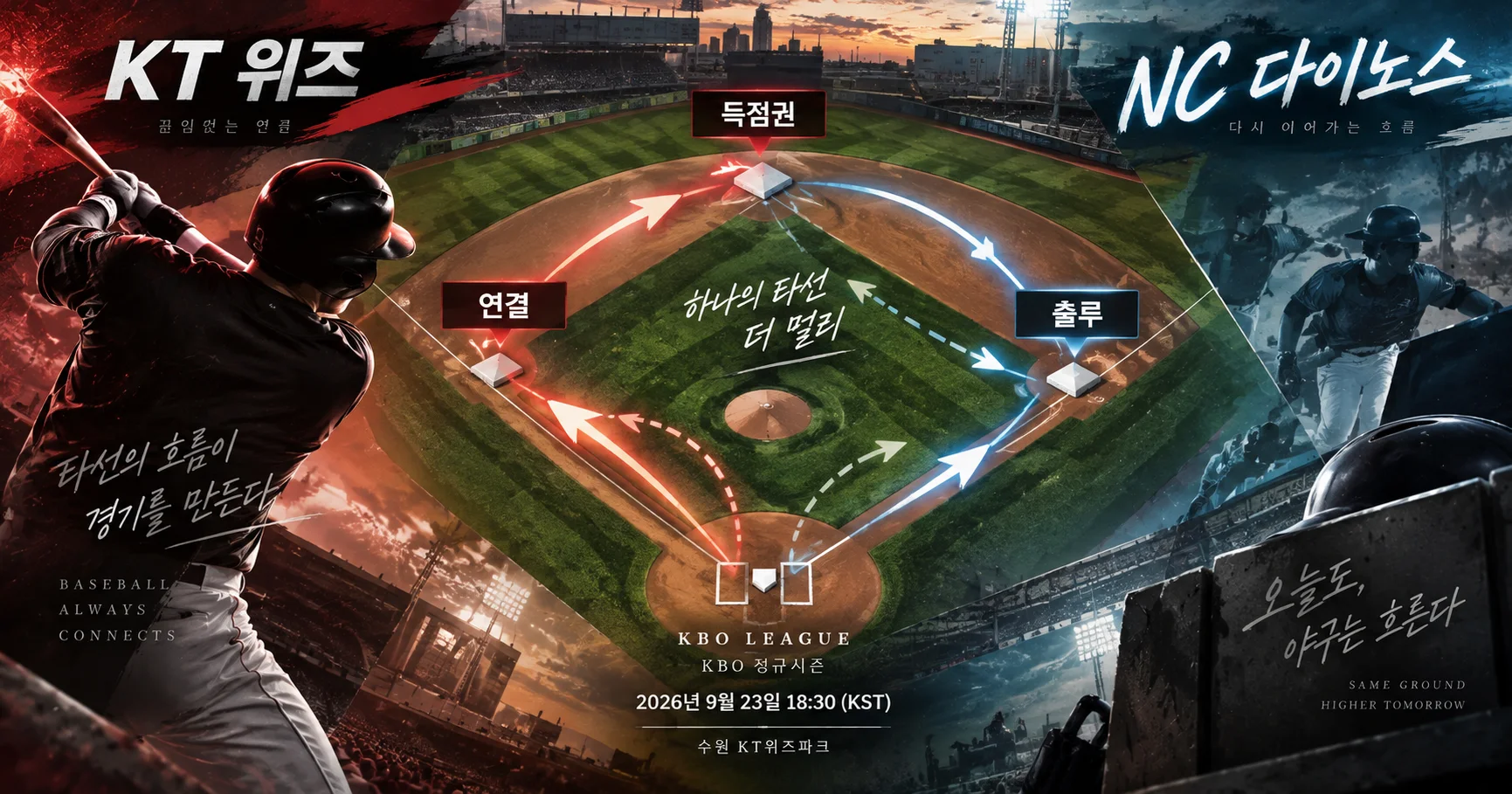 2-KT 위즈 vs NC 다이노스 타선연결맵