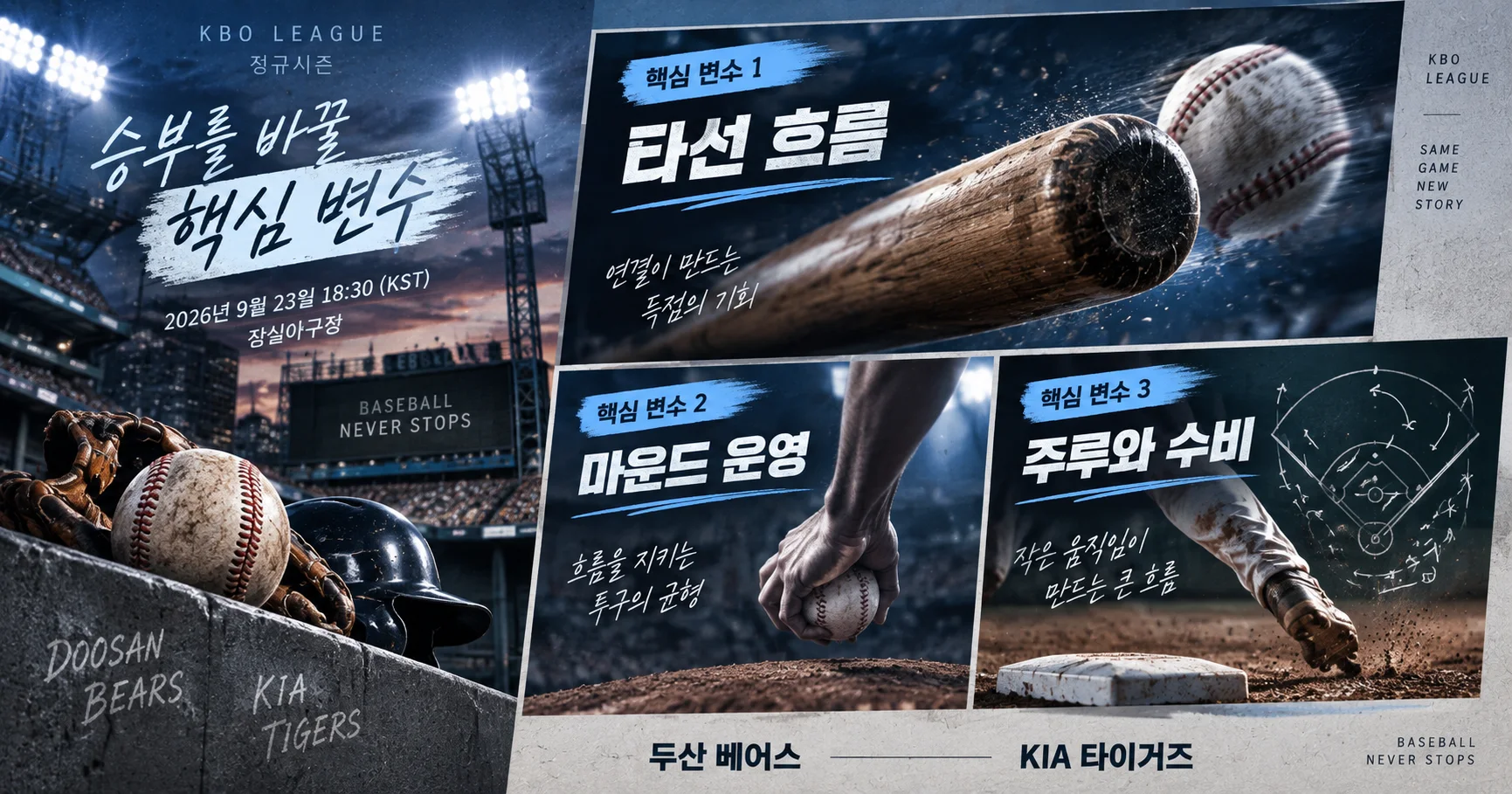 2-두산 베어스 vs KIA 타이거즈 핵심변수카드