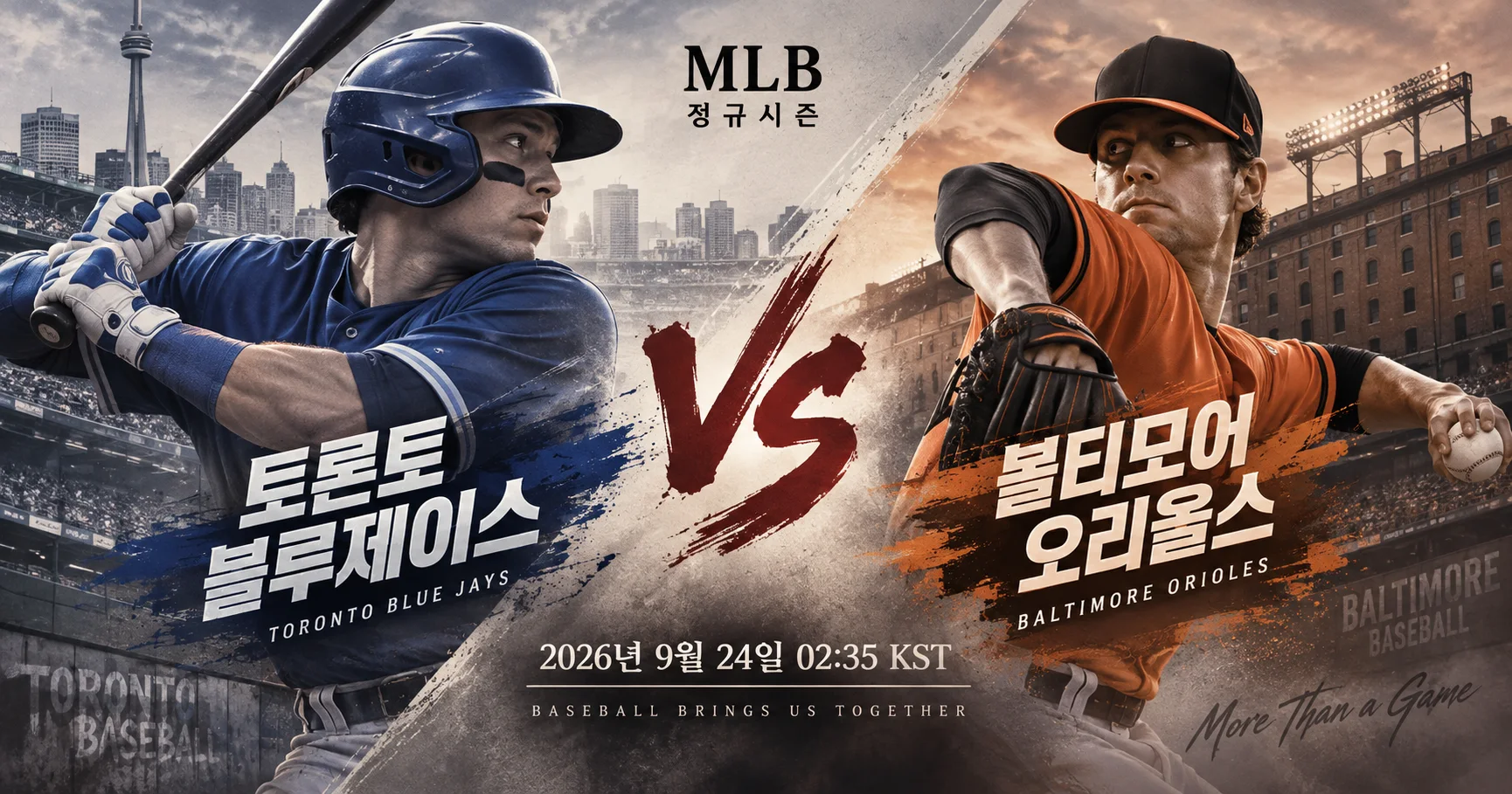 1-Toronto Blue Jays vs Baltimore Orioles 대각선선수대결